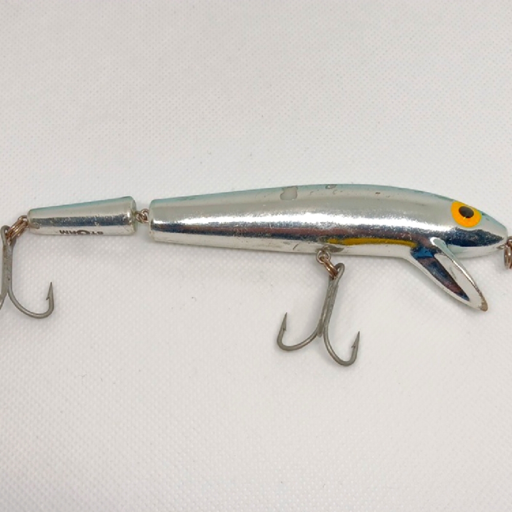 Vintage Storm Thunderstick Pre Rapala Jointed JerkBait 5"FishingLure Chrome/Blue